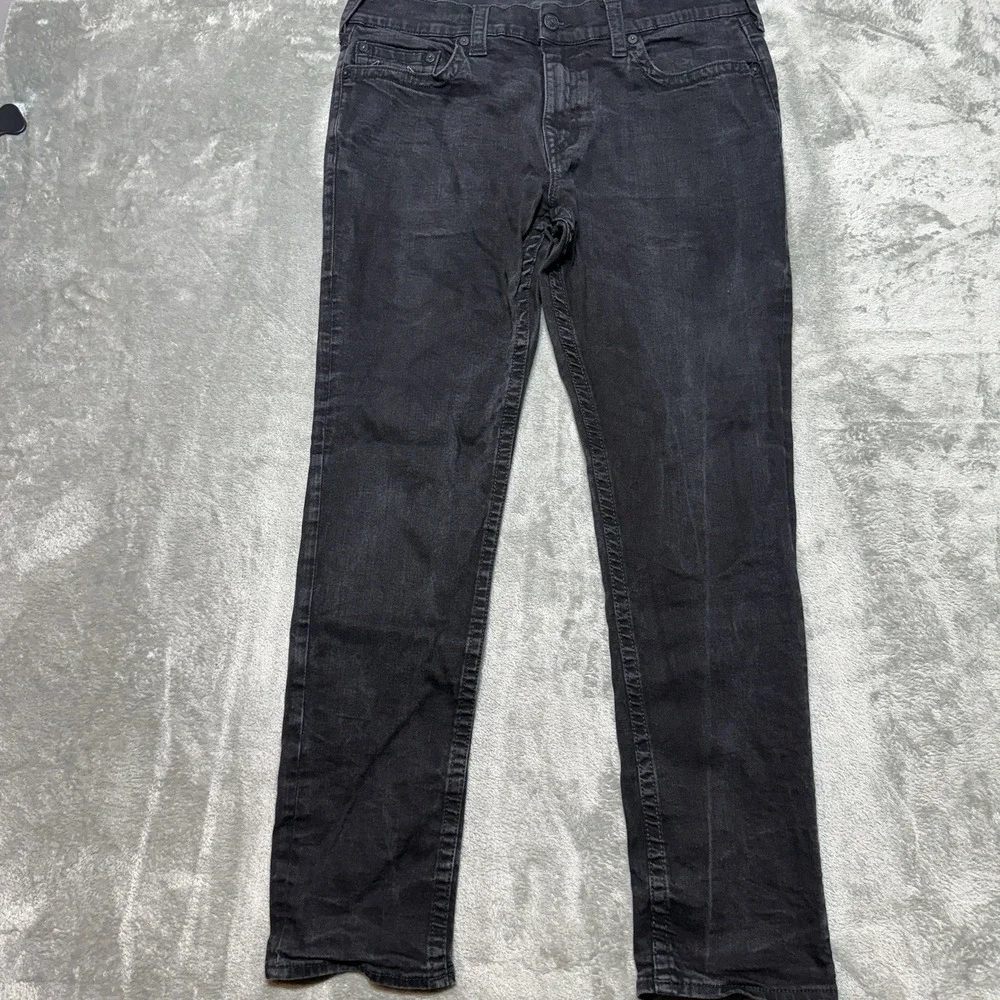 True Religion Geno Jeans Mens 38x33 Black Relaxed Slim Stretch